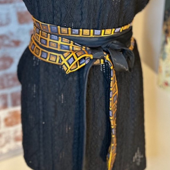 Gold Squares Hand Crafted Obi belt upcycled silk ties cummerbund Cinch OS - Picture 3 of 16